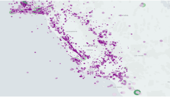 Animating 40 years of California Earthquakes